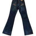 Seven 7 Jeans Womens Size 30 Flare Stretch Dark Blue Yellow Stitch Cotton Photo 2