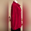 Dress Barn  Red Corduroy Collard Long Sleeve Button Down Metal Sz 18/19 98% Cotton Photo 3