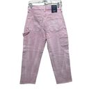 Gap  Denim High Rise Crop Carpenter Jeans Pink Size 27/4 New Photo 8