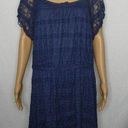 Trixxi  Dark Blue Floral Lace Lined Mini Dress 1X Photo 0