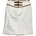 Ralph Lauren  A-Line Skirt Ruffled Hem Pleated Cinch Back Double Belted White 6 Photo 0