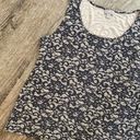 J.Jill  Shirt Women Size Medium Black Tan Floral Tank Top Rayon Blend Lace Casual Photo 2