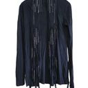 Vintage Havana  Black Cardigan with Fringe Sz Small Photo 3