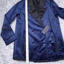 One Teaspoon  Women's Navy Issue Velvet Blazer Long Sleeve Blue Black XS Velour Photo 7