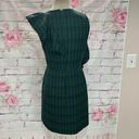 Chelsea28  green black plaid ruffled sheath dress size 8 Photo 8