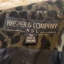 Kasper & Company ASL Leopard Print Velour Zip Up Jacket Sz 10 Cotton Photo 6