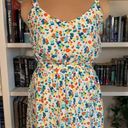 Bebop  Dress Mini White Tank Bright Floral Scoopneck Flirty Sleeveless Size Large Photo 2