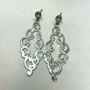 Brighton  silver swirl earrings with clear crystals. 2 3/4” long. Pre owned. Photo 3