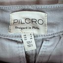 Pilcro RARE  Silver Metallic Denim Structured Column Midi Skirt - 2 Photo 7