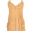 White Fox Boutique Yellow Ruched Dress Photo 1