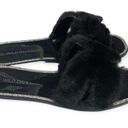 Wild Diva  Lounge Black Faux Fur Rhinestone Slides Photo 32