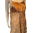 gilligan and o'malley Gilligan & O’Malley Vintage Y2K Gold Brown Wild Groovy Animal Print Slip Dress Photo 0