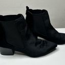 Guess  Black Velvet Chelsea Booties Size 7.5 Boots Party Ankle Booties Block Heel Photo 4