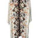 Band of Gypsies  Multi Floral Duster Cardigan Open Front Midi 3/4 Sleeve Medium Photo 0