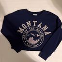 Abound Navy Montana Cropped Sweatshirt  Junior Size Small Photo 0