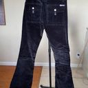 Bubblegum Vintage Y2K  black velour flared pocket jeans low rise sz 24 Photo 4