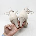 Chase and Chloe [] Nude Faux Suede Pointed Toe Lace Up Kitten Heels Size 9 Photo 3