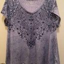 Style & Co Women’s Navy Blue Design Top Photo 0