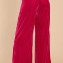 Aura  Still Bejeweled Hot Pink Velvet Wide Leg Pants Pleated L Photo 1