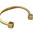 J.Crew  Shiny Gold Tone Open Cuff Bracelet with Cube Detail Photo 6