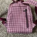 A New Day EUC  pink purple houndstooth plaid herringbone mini backpack top handle Photo 7