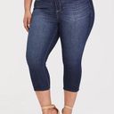 Torrid  Sky High Skinny Premium Stretch Jeans Cropped Whisker Medium Wash 26R Photo 0