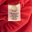 Cynthia Rowley Linen Viscose Blend Maxi Tiered Ruffle Dress M Boho Red Orange Photo 4