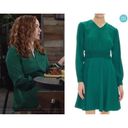 Sandro  Paris 42 8 10 Claudia Emerald Green Dot Jacquard Dress Mini Satin Viscose Photo 1