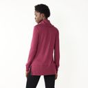 Nine West Women's  Fuzzy Long Sleeve Cowlneck Top Wine Red Sweater Size XL Photo 2