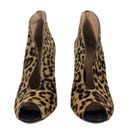 Gianvito Rossi  Vamp Calf Hair Leopard Print Ankle Boots Brown Size 37.5 Photo 3