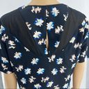 Cooper and Ella  MEDIUM Black Floral Chiffon Short Sleeve Top Shirt Blouse Photo 4