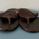 Jack Rogers Georgica Studded Brown Leather Slip On Thong Sandals Photo 4