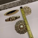 Trifari Lot Of 4 Brooch Pins Vintage - Modern Gold Tone 1 Avon, 1 , 1 Monet Photo 2