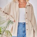 By Together  Basic Cream Tortoise Button Down Oversized Corduroy Shacket Sz Sm Photo 0