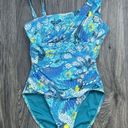 Bleu Rod Beattie Paradise Found One Shoulder One Piece Swimsuit Oahu Teal Size 6 Photo 1