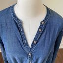 Lucky Brand Chambray Shift Dress Drawstring Waist L Photo 2