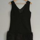 Soloiste Faux Fur Trim Black Dress Size Small Photo 1