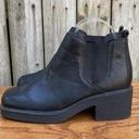 Fashion Bug Vintage Black Leather Square toe chunky Block Heel Boots 7 90s 1990s y2k 2000s Photo 0