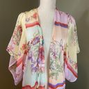 Band of Gypsies Yellow Pink Floral Kimono Cardigan Photo 3