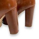 Michael Kors  Brown Leather Frenchie Platform Bootie Heeled Ankle Boots Photo 5