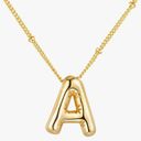 Bubble Letter A Necklace Gold Photo 0