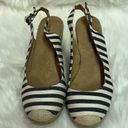 Krass&co G.h. Bass &  Emilie Espadrilles Cream And Blue Jute, Wedge Sandals Size 6 B-24 Photo 1