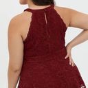 Torrid Red All Over Lace High Neck Peplum Top Photo 1