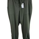 Nine West  NWT Green Tie-Waist Mid Rise Tapered Ankle Stretchy Jogger Size L Photo 0