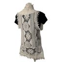 Poof! POOF Francescas White Crochet Boho Tunic Vest Festival Hippie Photo 6