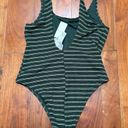 Abercrombie & Fitch  90s Scoopneck Cheeky One-Piece Swimsuit Green Striped L Photo 5