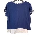 Style & Co . Stars Navy & White Layered Top Size PL Photo 3