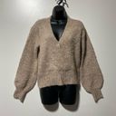 ASTR  Knitwear Taupe Neutral Tan Wool Wrap Sweater Size XS Balloon Sleeves Photo 2