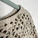 The Moon  & Madison Crop Chunky Open Knit Boat Neck Sweater Pullover Tan Size Small Photo 7