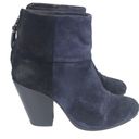 Rag and Bone  NEWBURY CLASSIC SUEDE TWO TONE BOOTS BLACK NAVY WOMENS SIZE 8 $485 Photo 7